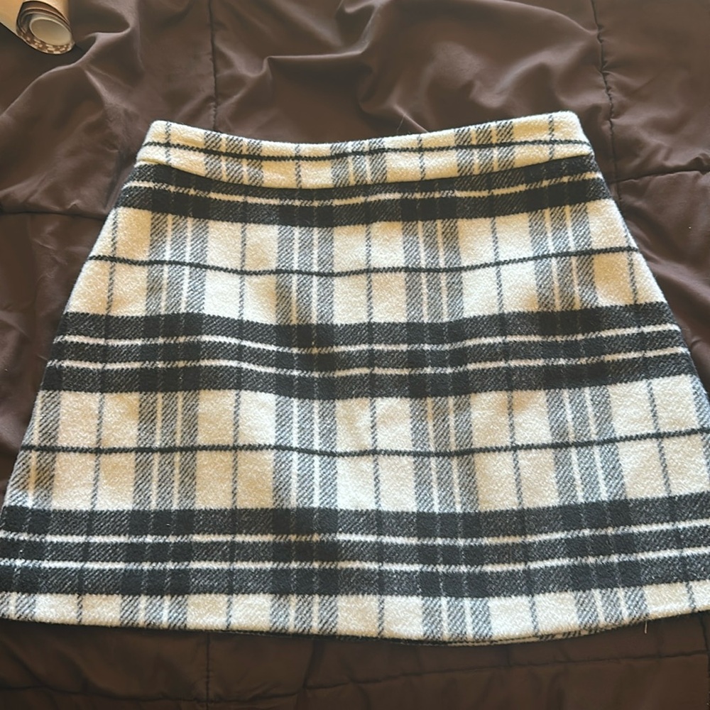 Reformation vintage on melrose- Black and white plaid mini skirt
